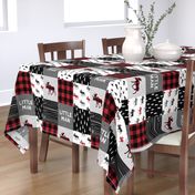 little man patchwork quilt top || moose buffalo plaid