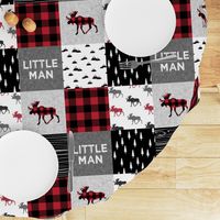 little man patchwork quilt top || moose buffalo plaid