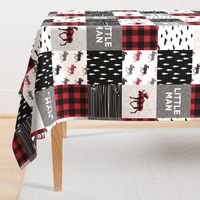 little man patchwork quilt top || moose buffalo plaid