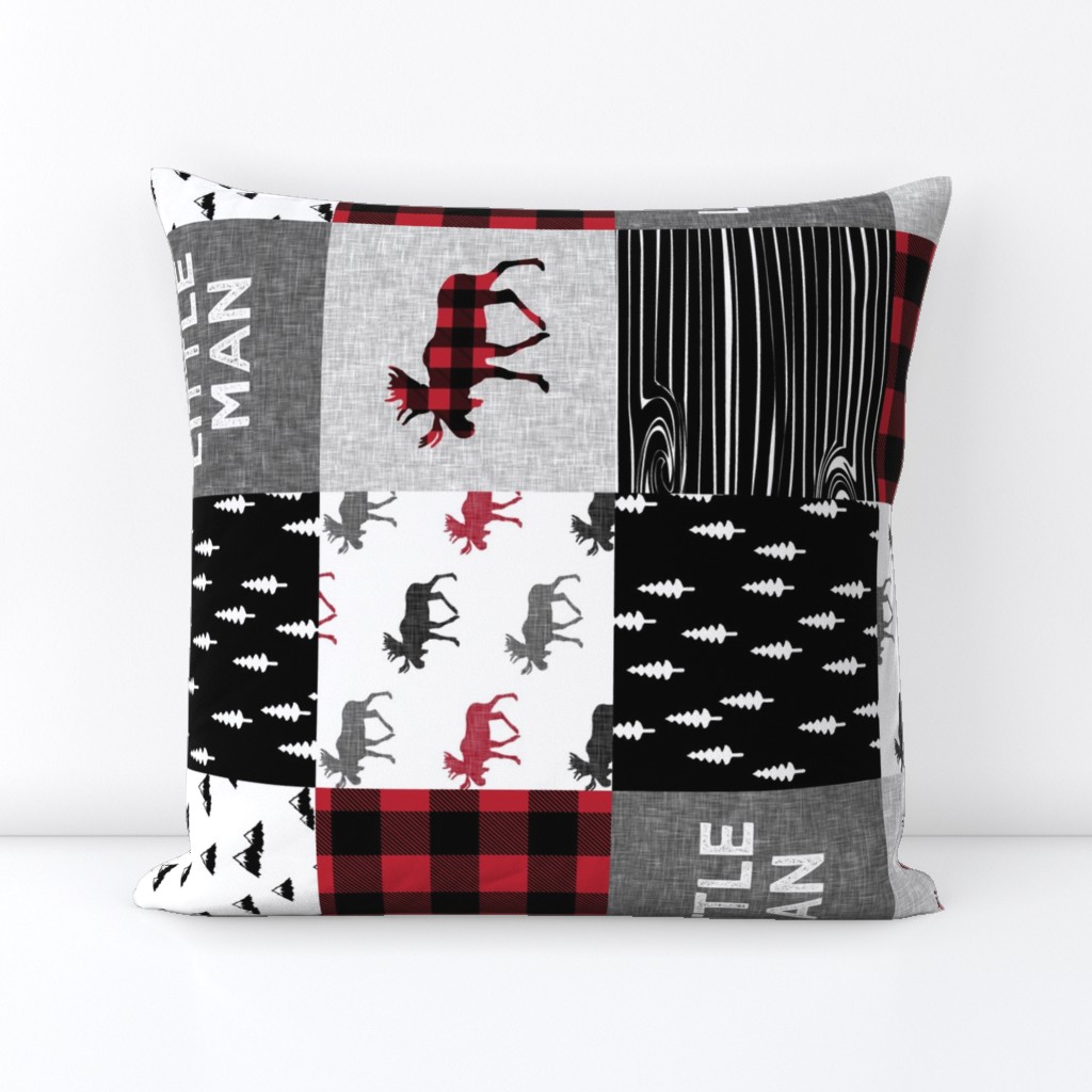 little man patchwork quilt top (90) || buffalo plaid 