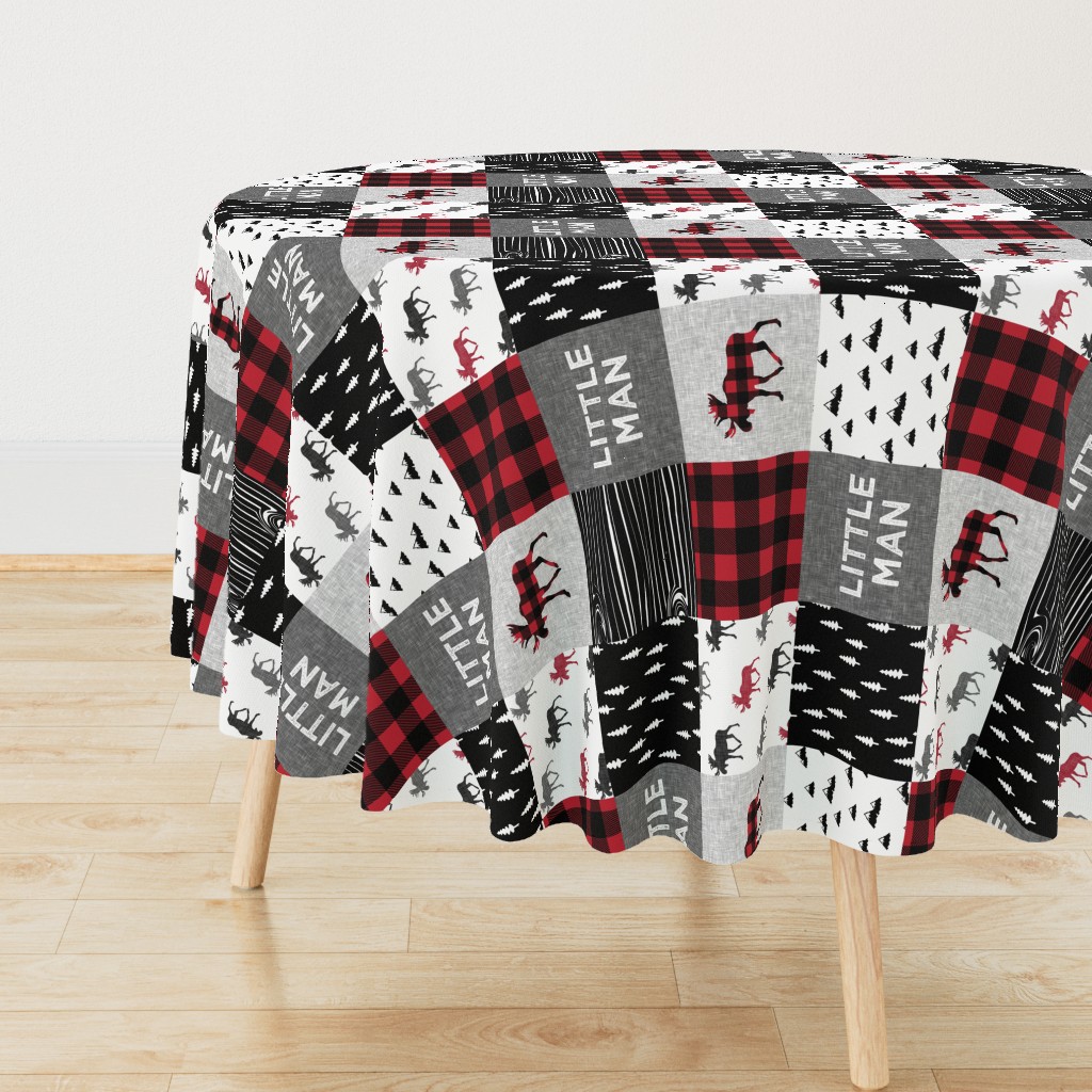 little man patchwork quilt top (90) || buffalo plaid 