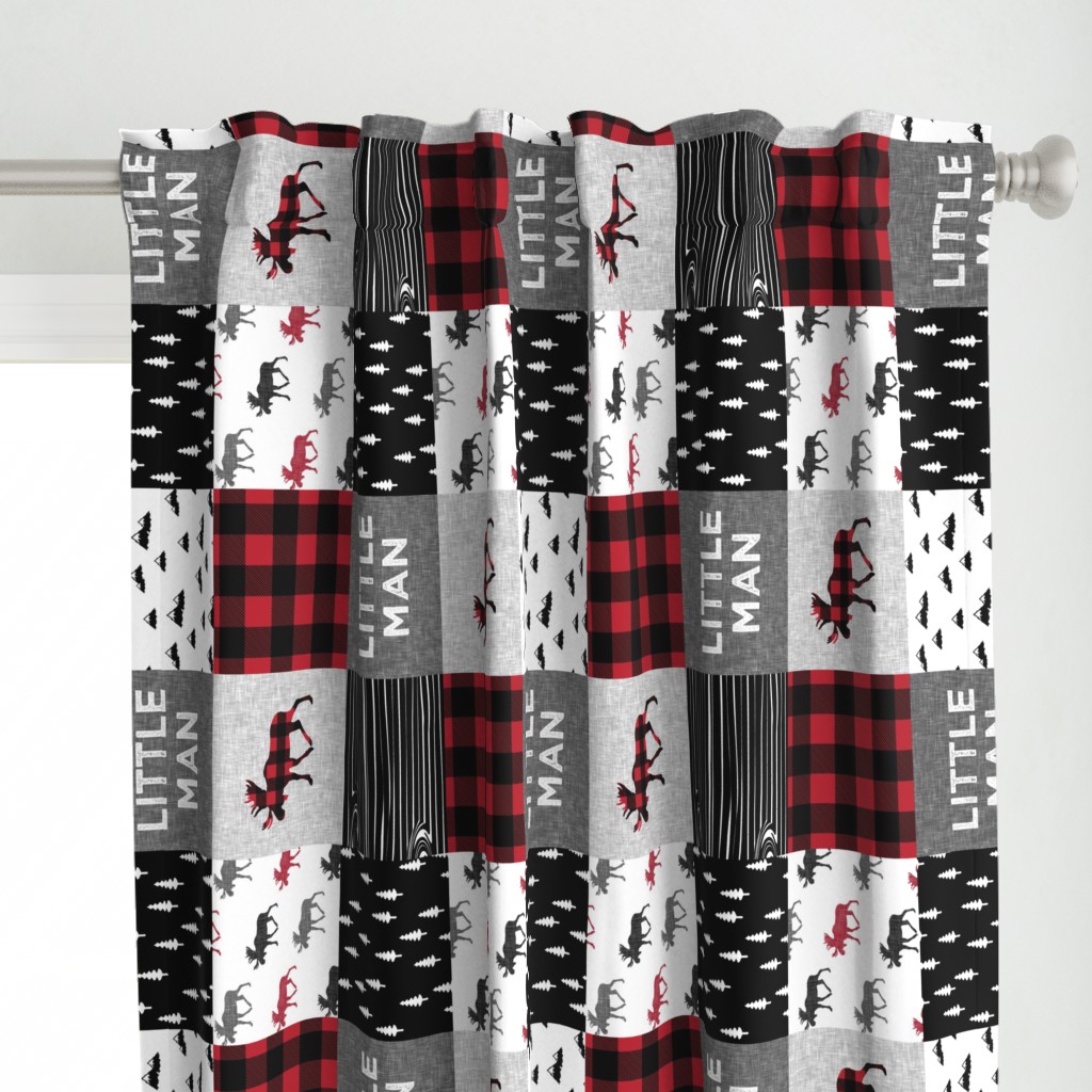 little man patchwork quilt top (90) || buffalo plaid 