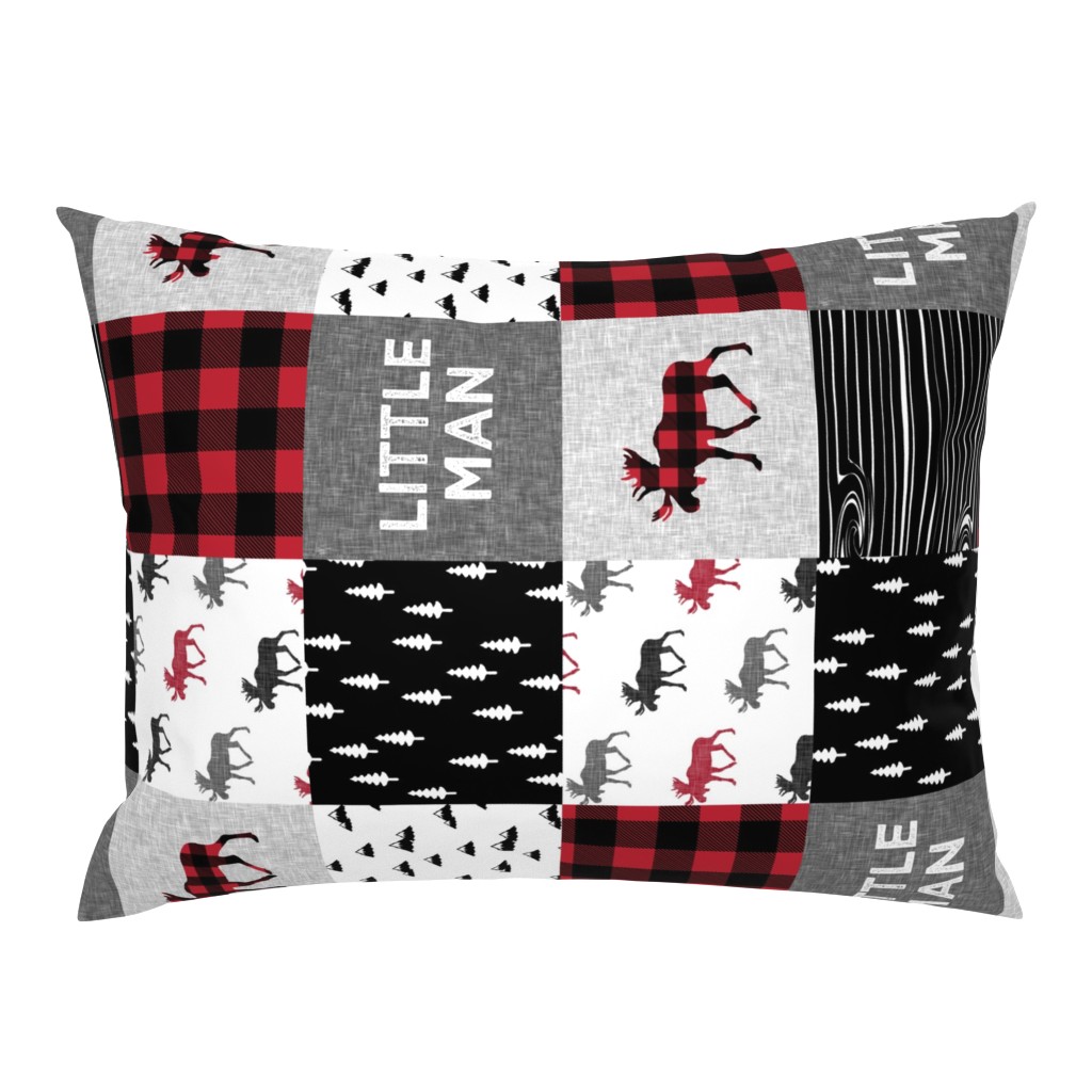 little man patchwork quilt top (90) || buffalo plaid 