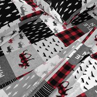little man patchwork quilt top (90) || buffalo plaid 