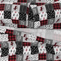 little man patchwork quilt top (90) || buffalo plaid 