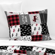 little man patchwork quilt top (90) || buffalo plaid 