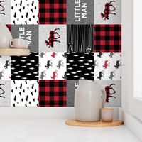 little man patchwork quilt top (90) || buffalo plaid 