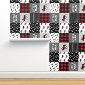 little man patchwork quilt top (90) || buffalo plaid 