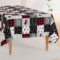 little man patchwork quilt top (90) || buffalo plaid 