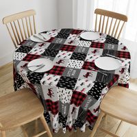 little man patchwork quilt top (90) || buffalo plaid 