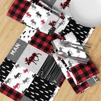 little man patchwork quilt top (90) || buffalo plaid 