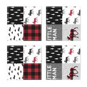 little man patchwork quilt top (90) || buffalo plaid 