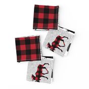 little man patchwork quilt top (90) || buffalo plaid 