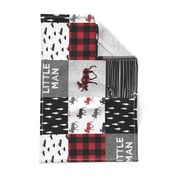 little man patchwork quilt top (90) || buffalo plaid 