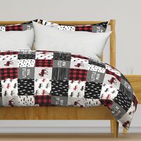 little man patchwork quilt top (90) || buffalo plaid 