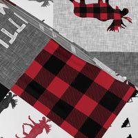 little man patchwork quilt top (90) || buffalo plaid 