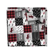 little man patchwork quilt top (90) || buffalo plaid 