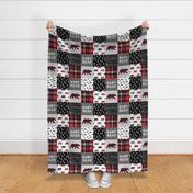 baby bear patchwork quilt top || fall plaid