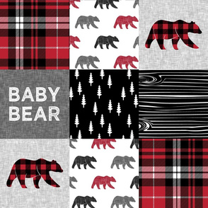 baby bear patchwork quilt top || fall plaid