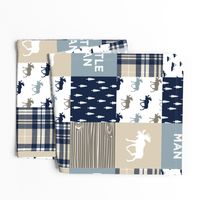 little man patchwork quilt top || rustic woods collection