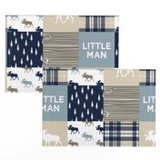 little man patchwork quilt top || rustic woods collection