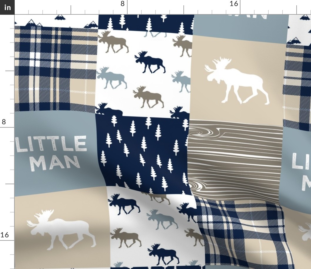 little man patchwork quilt top || rustic woods collection