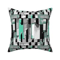 cityscape shades of gray with turquoise