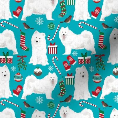 samoyed christmas fabric dog fabric samoyeds dog fabric sammys dog christmas design holiday xmas christmas dog