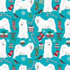 samoyed christmas fabric dog fabric samoyeds dog fabric sammys dog christmas design holiday xmas christmas dog
