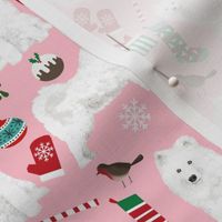 samoyed christmas fabric cute christmas xmas holiday design samoyed christmas fabric