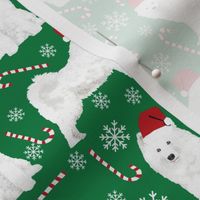 samoyed christmas fabric peppermint sticks candy cane fabric snowflakes xmas holiday samoyeds fabric