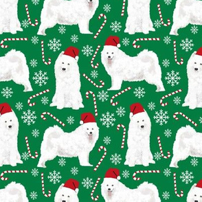 samoyed christmas fabric peppermint stic - Spoonflower