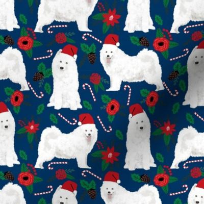 samoyed christmas fabric sled dog christmas design poinsettia christmas fabric samoyeds christmas fabrics