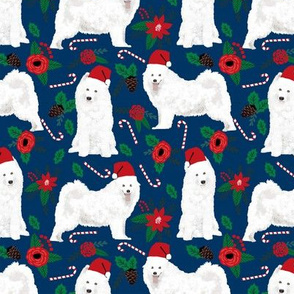 samoyed christmas fabric sled dog christmas design poinsettia christmas fabric samoyeds christmas fabrics