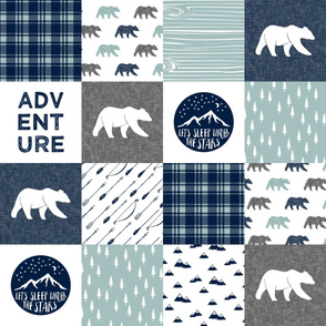 the happy camper (bears)  || dusty blue and navy