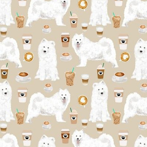 samoyeds coffee fabric white sled dogs sammy fabric samoyeds and coffees fabric cute dog designs