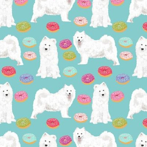 samoyed dog fabric donuts dog design pastel dogs design cute sled dogs samoyeds dog fabric