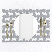 samoyed dogs fabric grey dog design samoyeds sled dogs design