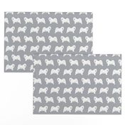 samoyed dogs fabric grey dog design samoyeds sled dogs design