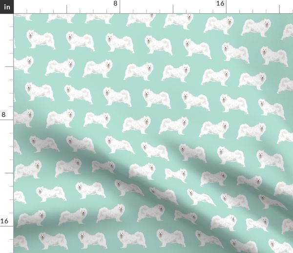 Download Samoyed Dog Fabric Samoyeds Dog Design Spoonflower