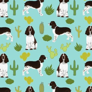english springer spaniel cactus fabric dog design dog fabric dog print english springer spaniel dog design