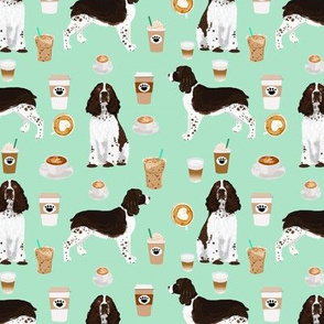 english springer spaniel dog fabric coffees and dogs fabric mint coffee spaniel fabric