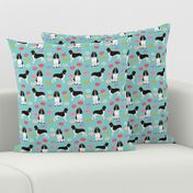 english springer spaniel donuts fabric blue pink pastel dogs english springer spaniels dog design springer spaniels dog