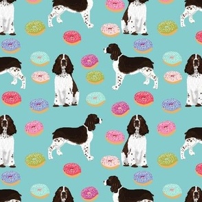 english springer spaniel donuts fabric blue pink pastel dogs english springer spaniels dog design springer spaniels dog