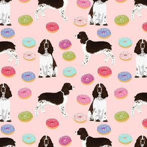 english springer spaniel pink donuts fabric cute dog design pink donuts spaniel dogs design