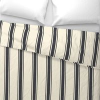 Modern French Ticking Stripe-Farmhouse Off white Black  