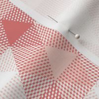 triangle gingham - coral, pink and white