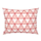 triangle gingham - coral, pink and white