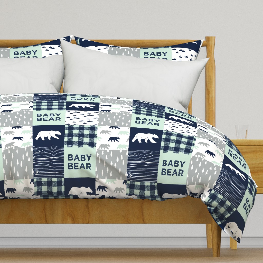 baby bear patchwork quilt top || the northern lights collection