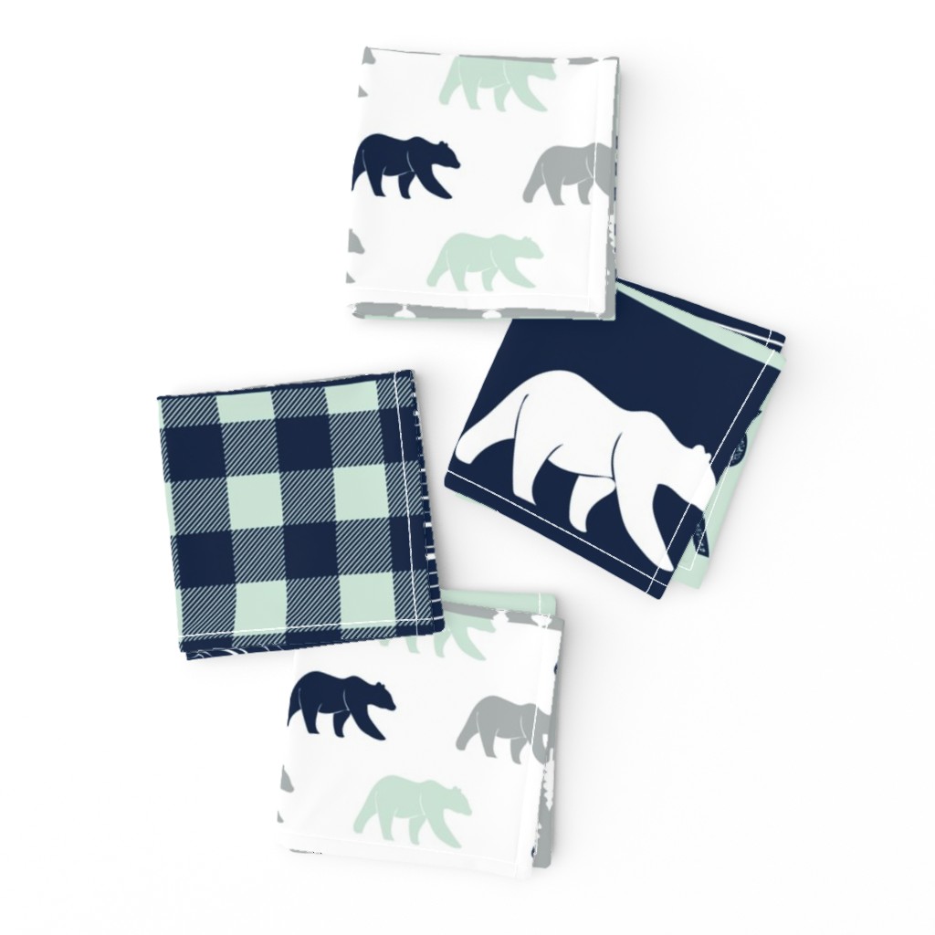 baby bear patchwork quilt top || the northern lights collection